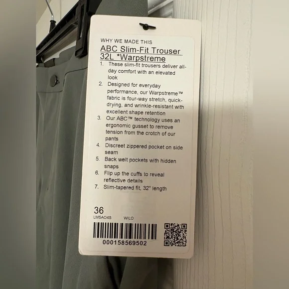 Lululemon Men’s ABC Slim Fit Trousers - BRAND NEW WITH TAGS